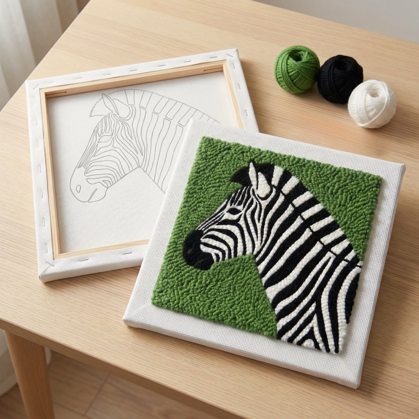 Punch-Needle-Set – Elegantes Zebra
