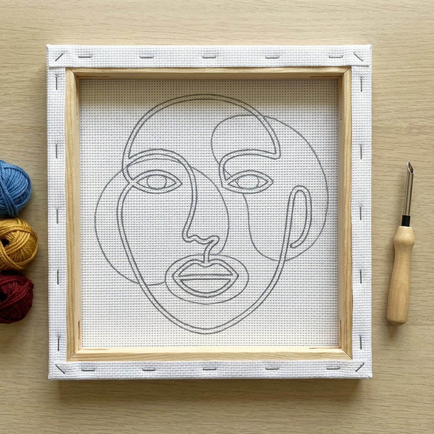 Kit Punch Needle - Portrait Abstrait Boho