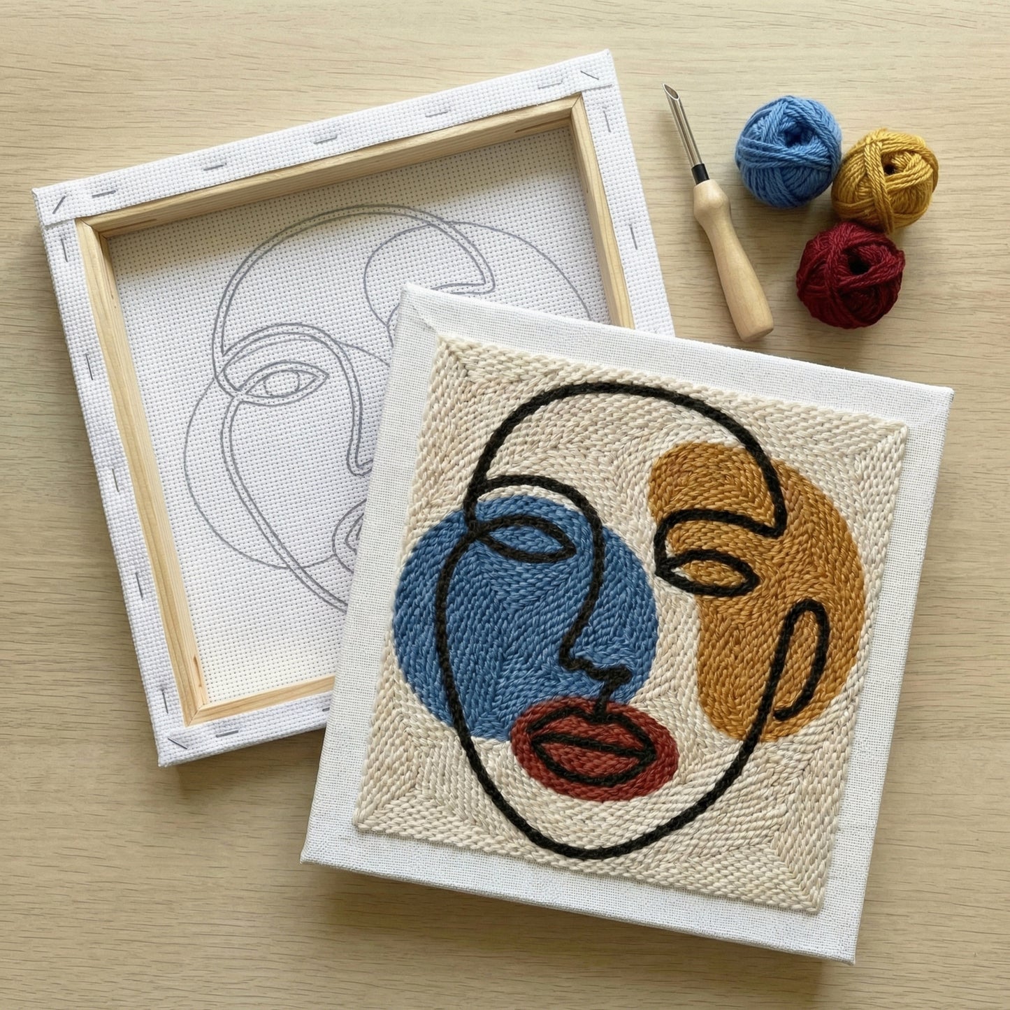 Kit Punch Needle - Portrait Abstrait Boho