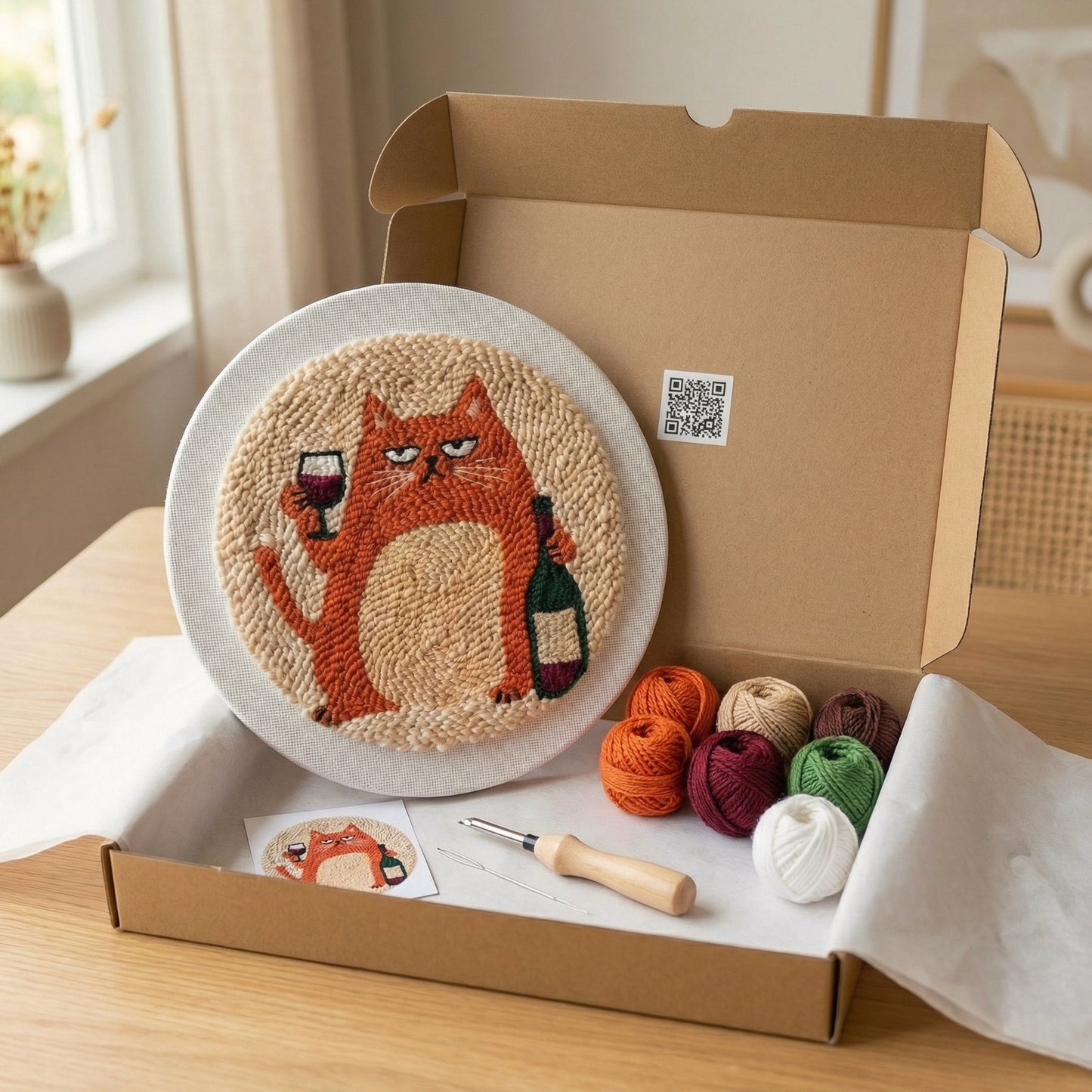 Kit Punch Needle - Chat & Vin Rouge