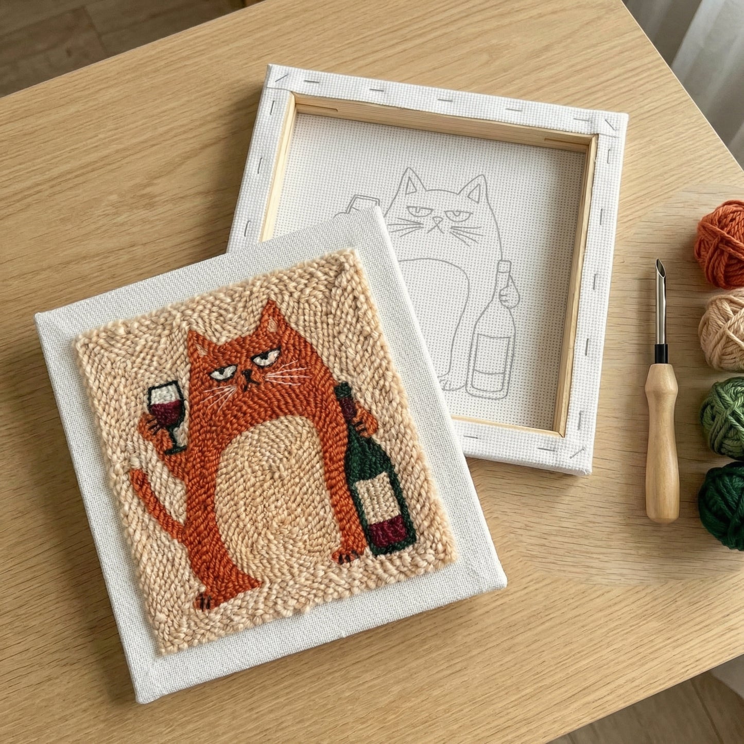 Kit Punch Needle - Chat & Vin Rouge