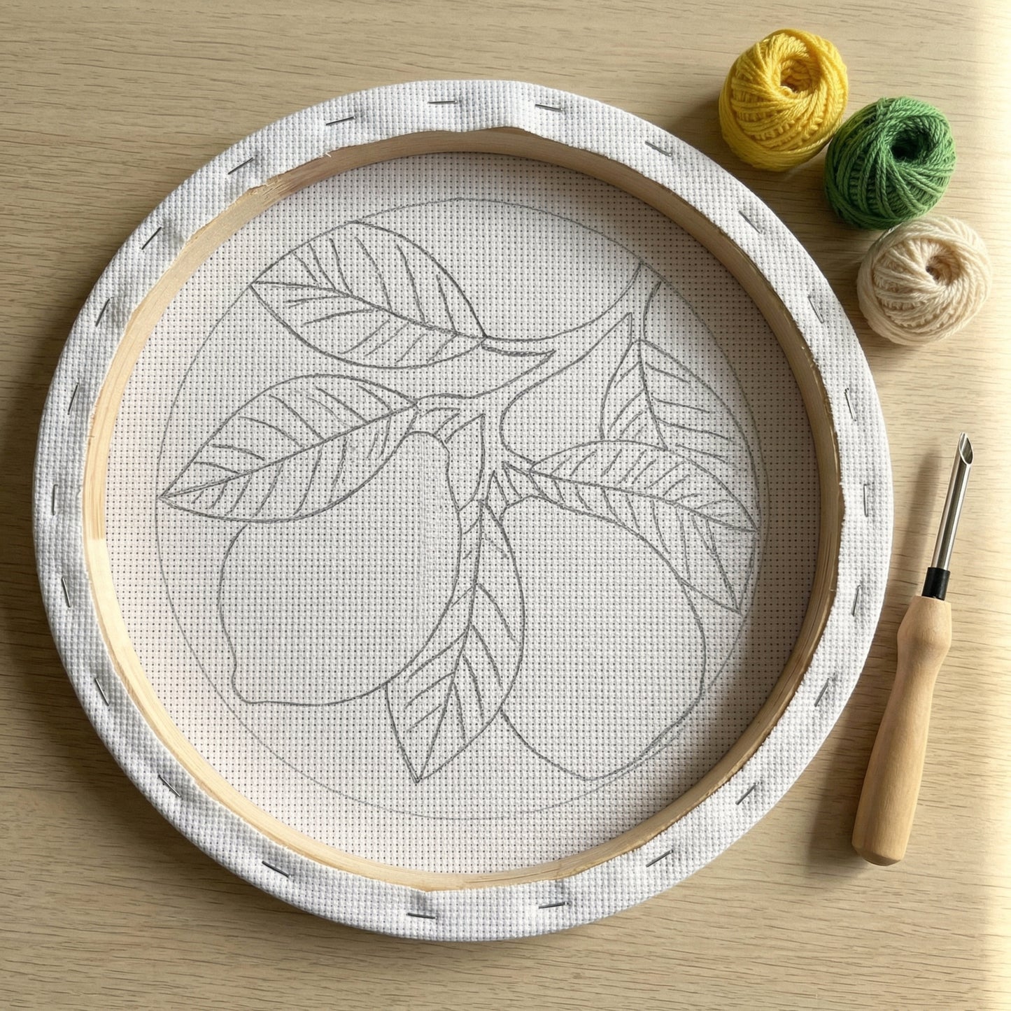 Punch Needle Kit - Zesty Lemons