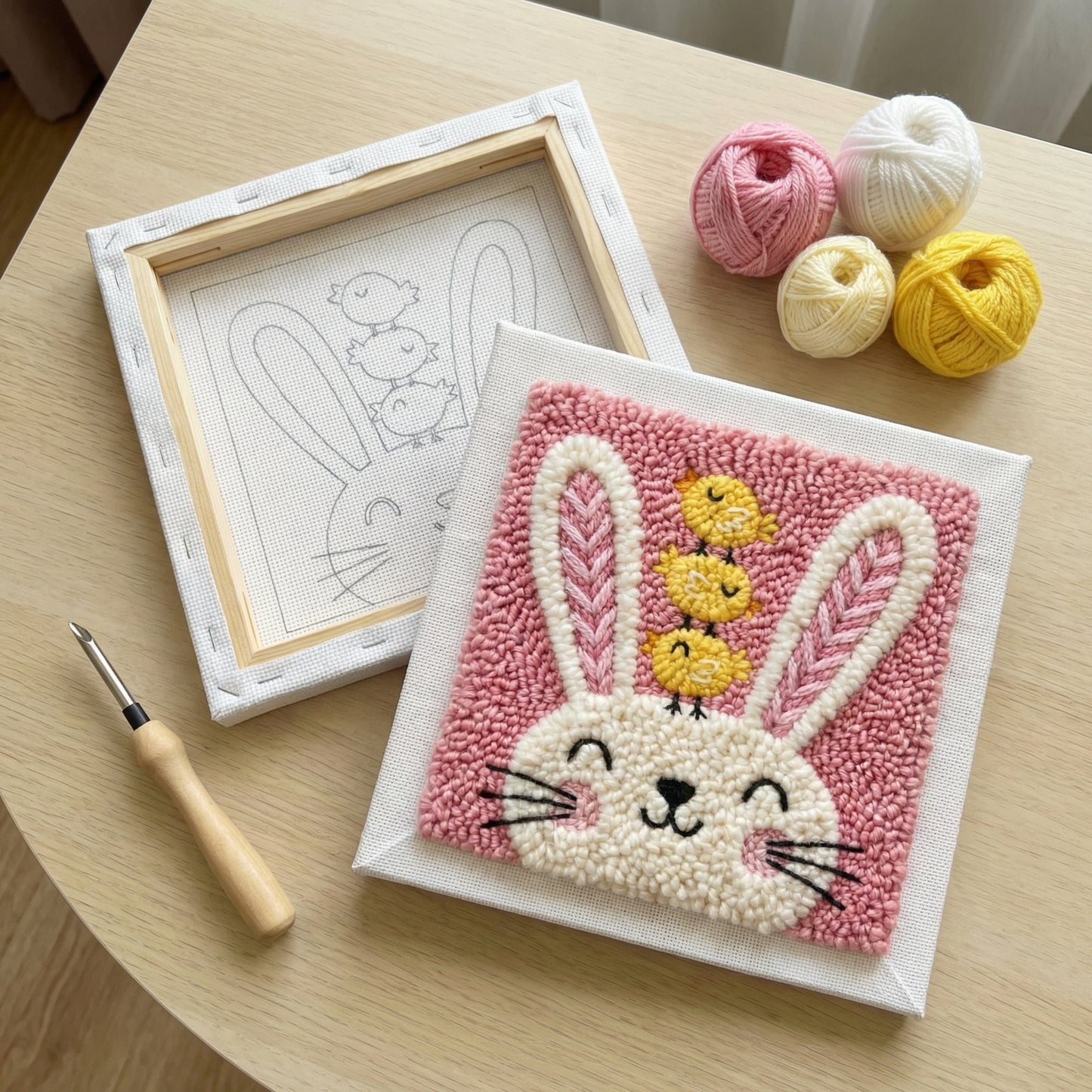 Punch‑Needle‑Set — Family and spring themed DIY gift box - Creative punch needl — DIY Wanddeko — Tonia Art