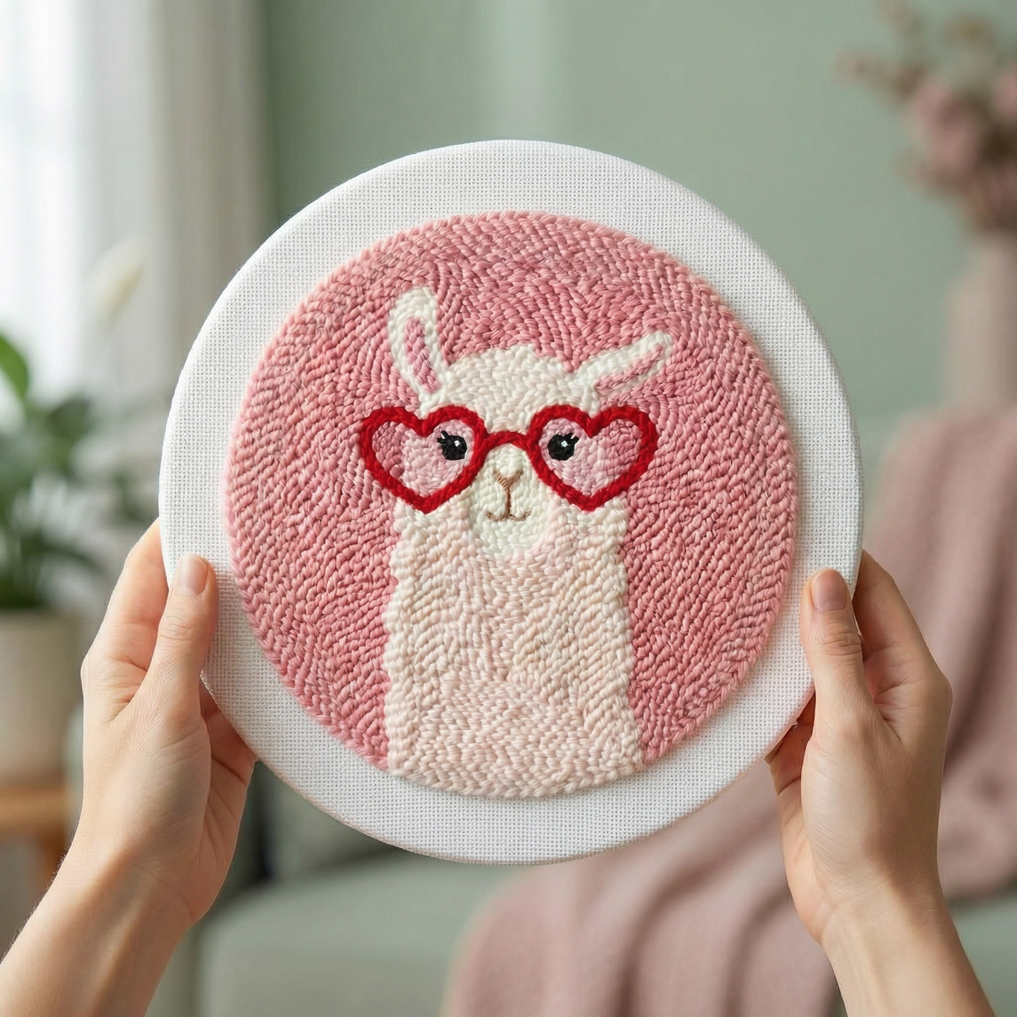 Punch‑Needle‑Set — Beautifully finished punch needle lama wall art - Profession — DIY Wanddeko — Tonia Art