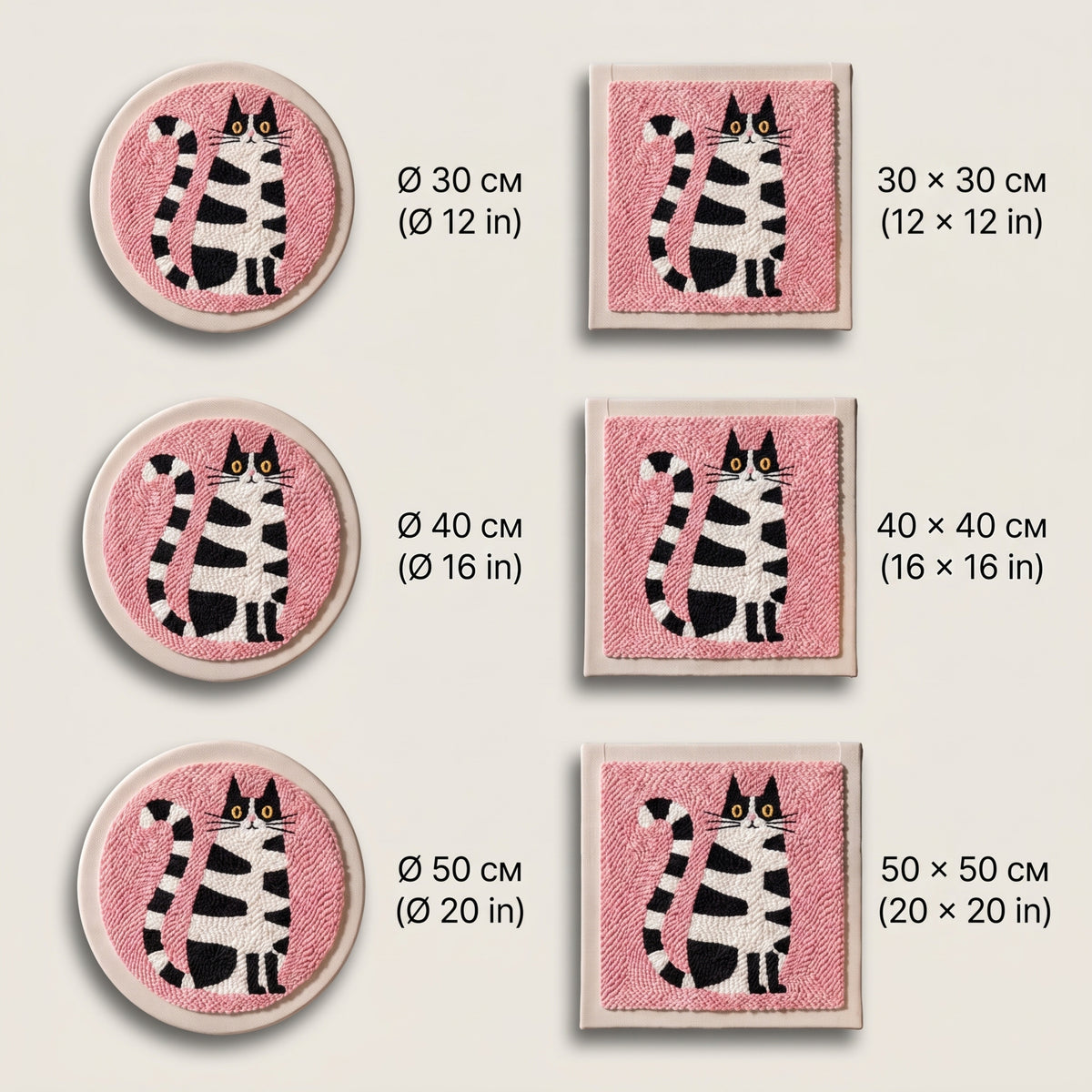Punch needle kit contents - Pre-stretched canvas, yarn, needle and step-by-step instructions.