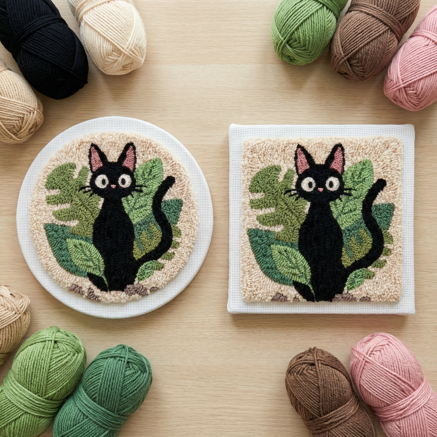Punch Needle Kit - Mystical Black Cat