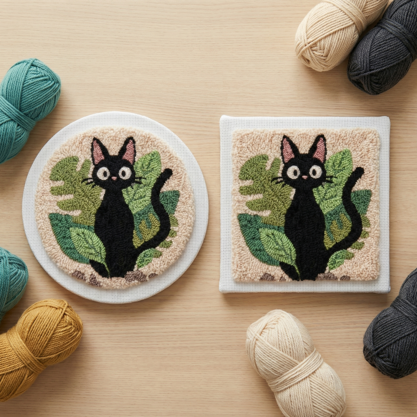 Punch Needle Kit - Mystical Black Cat