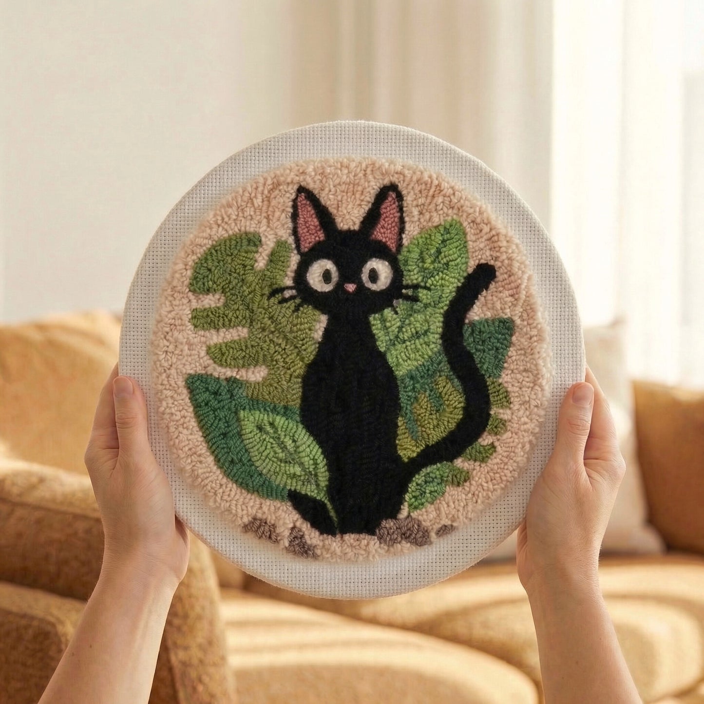 Punch Needle Kit - Mystical Black Cat