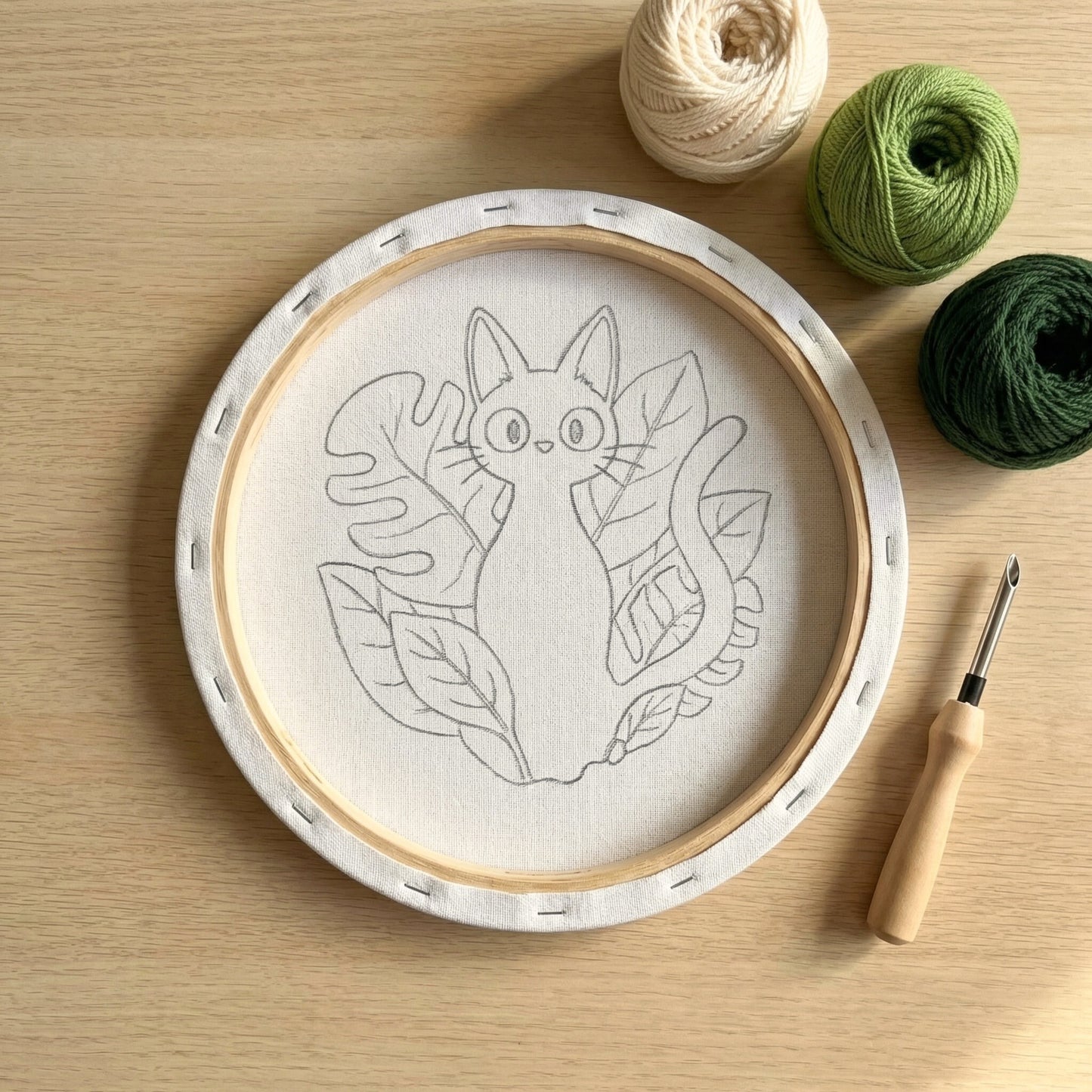 Punch Needle Kit - Mystical Black Cat