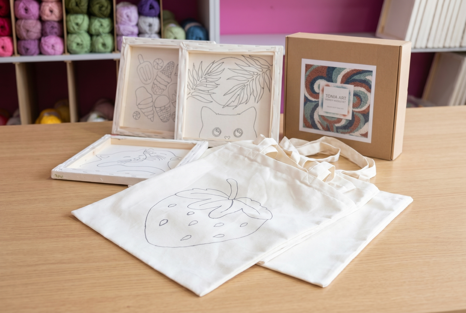 Toile 100% coton pour kits Punch‑Needle