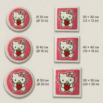 Tonia Art Petit Chaton Kitty Punch Needle Kit - Handmade DIY wall art on pre-stretched frame.