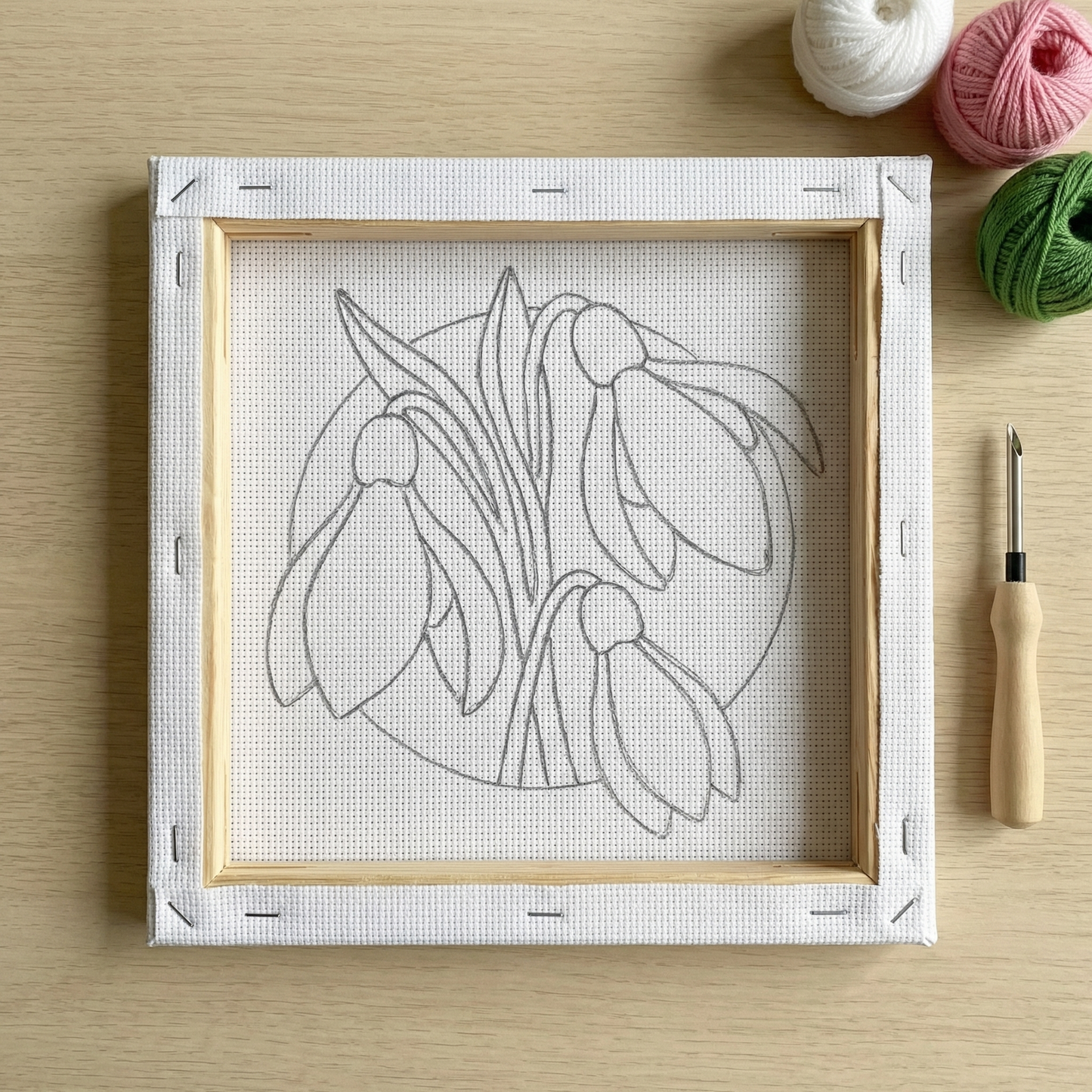 Punch Needle Kit - Spring Snowdrops